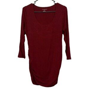 Women's Maternity A Pea in the Pod Pregnant Maroon L/S Scoop Neck Shirt Size MED